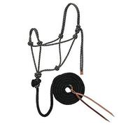 Weaver Leather Diamond Braid Rope Halter and Lead, Black/Tan/White, 1/2" x 10', one_size
