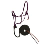 Weaver Leather Diamond Braid Rope Halter and Lead, Purple Jazz/Black