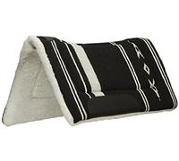 Weaver Leather Fleece Lined Acrylic Contoured Saddle Pad, Black/Gray, 32" x 32"