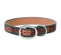 Weaver Leather Floral Tooled Dog Collar, 3/4" by 15"