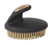 Weaver Leather Livestock Palm-Held Fine Curry with Small Rubber Bristles, Black/Beige