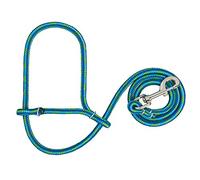 Weaver Leather Livestock Poly Rope Sheep Halter with Snap, Lime/Hurricane Blue/Royal Blue, Average