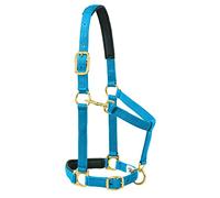 Weaver Leather Padded Adjustable Chin and Throat Snap Halter, 1" Average Horse or Yearling Draft, Solid Blue