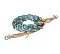 Weaver Leather Poly Roper Rein, Lime Zest/Hurricane Blue/Purple Jazz, 3/8" x 8'