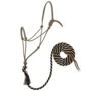 Weaver Leather Silvertip No. 95 Rope Halter with 10' Lead, Average, Black/Tan