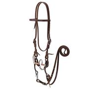 Weaver Leather Working Tack Bridle with Correction Mouth Bit, Golden Chestnut, 1 Count (Pack of 1)