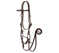 Weaver Leather Working Tack Bridle with Ring Snaffle Mouth Bit, Golden Chestnut