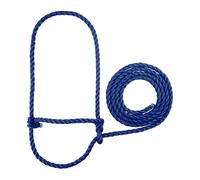 Weaver Livestock Braided Poly Rope Cattle Halter, Adjustable, Modern Style Cow Calf Halter, Livestock Handling Equipment for Showing, Blue