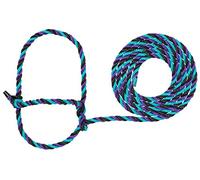 Weaver Livestock Braided Poly Rope Cattle Halter, Adjustable Style Cow Calf Halter, Livestock Handling Equipment for Showing, Purple/Black/Teal