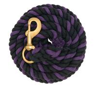 WEAVER PURPLE AND BLACK 10' COTTON LEAD ROPE WITH BRASS SNAP HORSE TACK Purple and Black