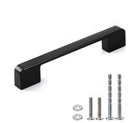 WEAVERBIRD 10pcs Black Drawer Handles Aluminum Alloy Kitchen Cupboard 128mm (5 inch) Cabinet Handles Kitchen Drawer Pulls fits in Bedroom Living Room Toilet, Door Furniture