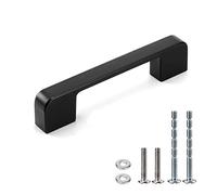 WEAVERBIRD 10pcs Black Drawer Handles Aluminum Alloy Kitchen Cupboard 96mm (3.7 inch) Cabinet Kitchen Drawer Pulls fits in kitchen's Bedroom Living Room Toilet Door, Furniture