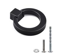 WEAVERBIRD Black Cabinet Knobs 10PCS 28MM Zinc Alloy Single Hole Drawer Pull Kitchen Door Handles with Screws Round Rings for Wardrobe Furniture