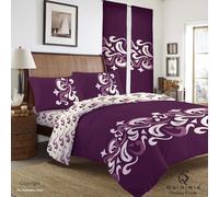 WEAVERS: 4 PCS Luxury Bed Linen Collection - Easy-Care Fabric, and Premium Designs. Bedding set includes a Duvet Cover, Pillowcases and a Fitted Sheet. (Design - Chelsea Purple Size - Double)