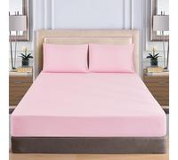 WEAVERS: Extra Deep Fitted Sheet - Super Soft Luxurious Microfiber, 40cm Deep Pockets, Elasticized design that ensures a snug fit. (Colour Baby Pink Size Super King)