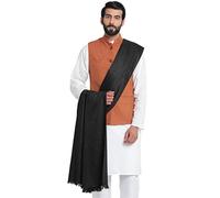 Weavers Villa Men's Plain Woollen Dhariwal Lohi/Shawl [50" X 100"], Black, Large