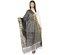 Weavers Villa Women's Banarasi Poly Silk Woven Dupatta, black, 2.35 Mtrs