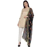 Weavers Villa Women's Indian Handicraft Ethnic Dupatta Embroided Dupatta Chunni/Stole/Scarf, Black, Large