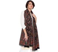Weavers Villa Women's Kani Pashmina Shawl, Black, [Size: 40 X 80 Inches]