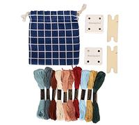 Weaving Card Set Lightweight Portable Tablet Loom Cards with Embroidery Thread Shuttle