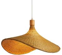 Weaving Chandelier Japanese Rattan Art Pendant Light with Adjustable Cord, Creative Straw Hat Illumination E27 Base Wicker Lampshade for Restaurant, Cafe, Tea House(11.8in)