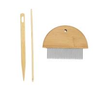 Weaving Comb Professional Wooden Comb Big Eye Needle 4mm Crochet Needle Set for Making DIY Crafts Tool (Type 1)