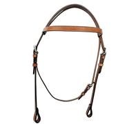Weaving Craft Stunning Tan Leather Snaffle Cavesson Horse Riding Bridle Leather With Functional Buckles Western Headstall Straight Plain, Simple Classic Design Browband _ Standard Size