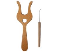 Weaving Fork Tool - Wooden Knitting Fork | Wooden Knitting Fork and Hook, Crochet Knitting Tool Fork Hook | Precise Cord Crocheting Knitting Fork for Braiding Beginners for Drawstring, Scarves