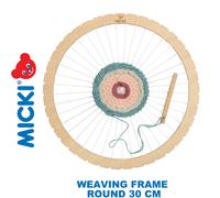 Micki Round Frame Wooden Weaving Loom Kit 30cm (11.8 inches) + Weaving Yarn - Arts and Crafts for Kids - Girls and Boys Gifts - Age 3+