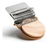 Weaving Loom, Darning Loom Speedweve Type Weave Tool Stainless Steel Hooks Pine Wood Disc Small Weaving Loom Kit Quickly Mending Clothing Holes Mini Loom for DIY Art Socks Clothes(14 Hooks)