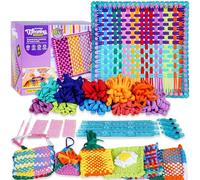 Weaving Loom Kit for Potholder Making - DIY Arts and Crafts for Kids and Adults, Includes 288 Loops & Step-by-Step Instructions, Ideal Gifts for Girls Ages 5 6 7 8-12 13