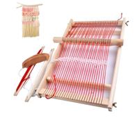 Weaving Loom Kit, Mini Traditional Wooden Weaving Machine DIY Handmade Tapestry Knitting Frame Loom Blanket Scarf Weaving Loom Kids Educational Toy for Beginners and Children