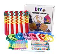 Weaving Loops, Kit Toys, Creative Play Flexible Tools Group Activity Child Safe, Art Craft Supplies for Kids, Beginners, Girls, Teens, Children 8.46x7.87x2.36 Inches