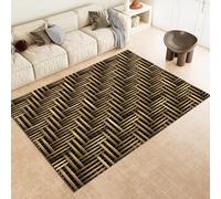 Weaving Texture Runner Rug Geometry 3D Area Rug Non-slip Floor Mat Carpet Low Pile Non-shedding Washable for Porch Foyer Bedroom Office Kitchen Entrance 80x150cm 6y37