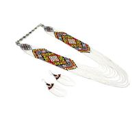 Weavish Layered Beaded Necklace - Boho Native Handmade Seed Bead Tassel Necklace, Bohemian Large Statement Beaded Necklace for Women (Multicolor), One Size, c/z glass seed beads 11/0, c/z glass seed