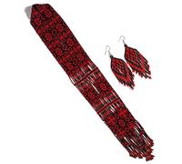 Weavish Native American Style beaded necklace for women Boho Statement Designer Jewelry Handmade Seed bead Long with earrings (#2), One Size, Glass, cz glass seed beads