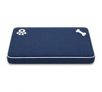 Weavonix Dog Bed Mattress with Removable Washable Cover, Soft Cosy Pet Sleeping Mat with Bonded Fibre Filling, Water Resistant, Non-Slip Bottom, Foldable Dog Crate Cushion, Navy, 80x58cm