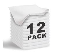 WEAWE Microfibre Cloth - premium 2100 Series 33x33CM Ultra Soft Highly Absorbent cloths, Reusable and No Fading, Lint Free-Machine Wash (White).