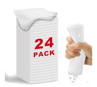WEAWE Microfibre Cloth - premium 2100 Series 33x33cm Ultra Soft Highly Absorbent cloths, Reusable and No Fading, Lint Free-Machine Wash - White (Pack of 24)