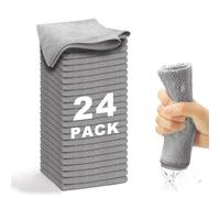WEAWE Microfibre Cloth - premium 2100 Series 33x33cm Ultra Soft Highly Absorbent cloths, Reusable and No Fading, Lint Free-Machine Wash - Gray (Pack of 24)