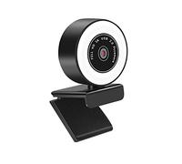 Web Camera Webcam 1080P 60FPS Autofocus PC Camera with Microphone Ring Light Web Camera Cover Computer Laptop Web cam OBS Streaming Video for Gaming Video Calling Recording (Color : 2K 30FPS)