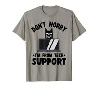 Web Developer Don't Worry I'm From Tech Support Funny Cat T-Shirt