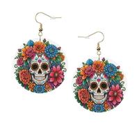 Web Gourd Print Custom Halloween Round Leather Earrings | Show Off Spooky Style This Halloween, Grab Eyes At Halloween Party And Trick-Or-Treat Events