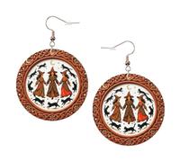 Web Gourd Print Custom Halloween Round Leather Earrings | Show Off Spooky Style This Halloween, Grab Eyes At Halloween Party And Trick-Or-Treat Events