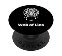 Web of Lies Spider Humor Minimal Spooky Halloween Design PopSockets Adhesive PopGrip