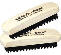 Web-tex 2 Large Boot Shoe Polishing Brushes, Wooden Handle & Nylon Bristles, Shoe Brush Set for Leather Shoes, Military & Cadet Use
