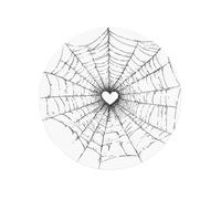 Web With Heart In The Middle Black White Round Magnetic Fridge Magnets For Kitchen Durable With Enduring Magnetism