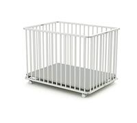 WEBABY - Folding playpen 70x100 White CALI | Foldable Playpen | Adjustable Bottom 3 Heights | Washable Bottom | for Children up to 24 Months