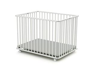 WEBABY - Folding playpen 70x100 White CALI | Foldable Playpen | Adjustable Bottom 3 Heights | Washable Bottom | for Children up to 24 Months