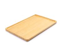 Webacoo Bamboo Tray with Handles - Lightweight Serving Tray for Breakfast in Bed, Coffee Table, BBQ, Kitchen, Ottoman & Party - Perfect for Lap, Couch & Gifting - Large Size Wood Tea Tray - 15”x10”